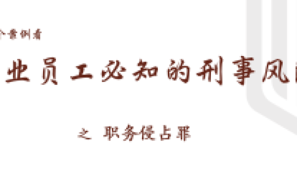 【丁律说法】从30个案例看企业员工必知的刑事风险之五